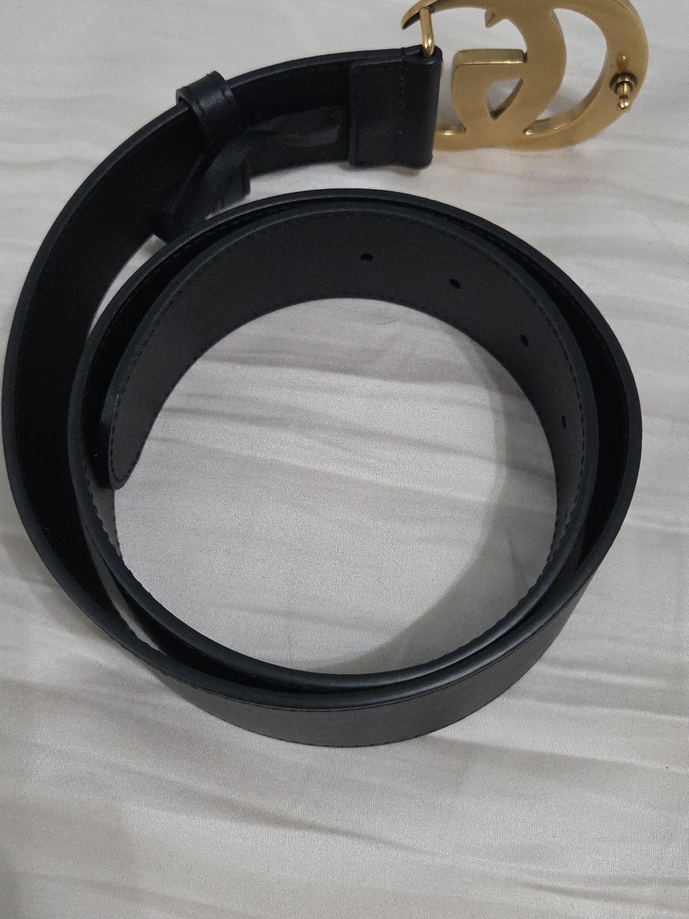 Gucci Marmont Black Leather Belt with Gold Double G Buckle - Picture 13 of 16